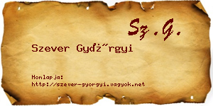 Szever Györgyi névjegykártya